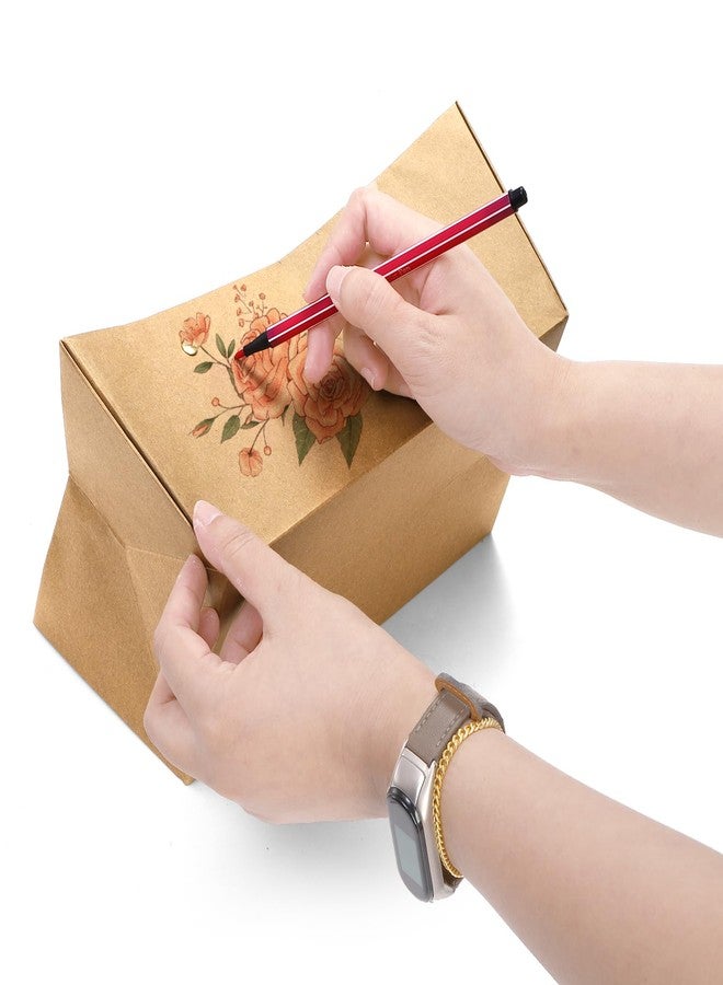 Cedilis 50 Pack Kraft Gift Basket with Handles, 9.8'' x 6.5'' x 4.3'' Empty Paper Basket for Party Gifts, Anniversary, Wedding, Easter, Crafts, Brown - Image 4